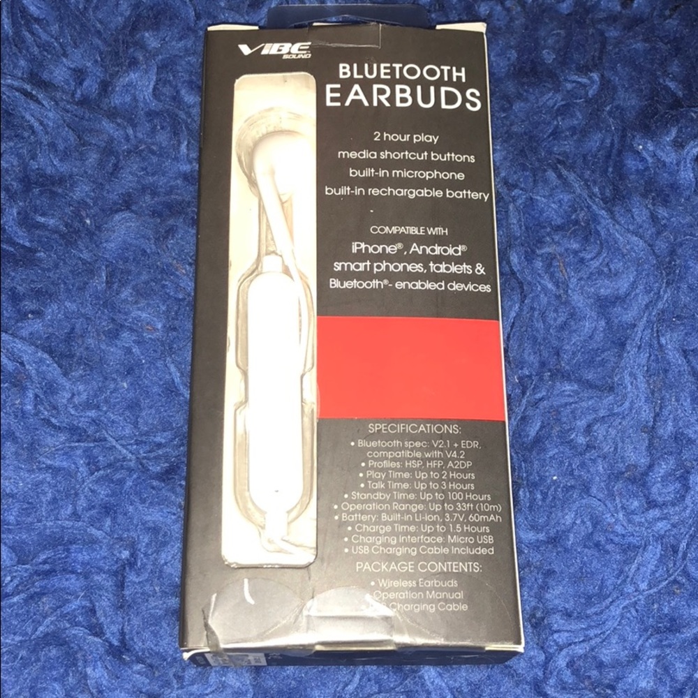 White Bluetooth earbuds